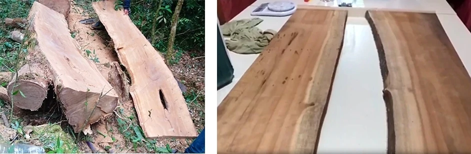 смола деревянный стол diy