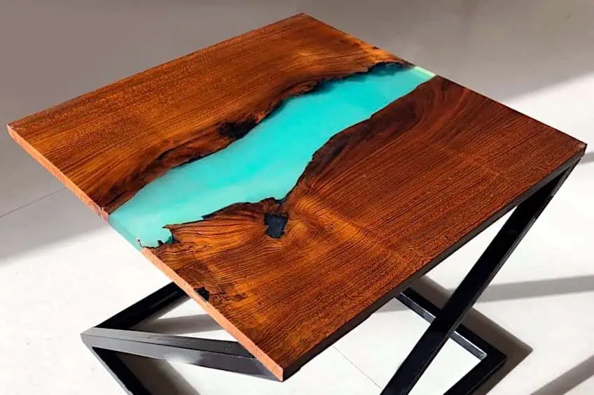 resin and wood table