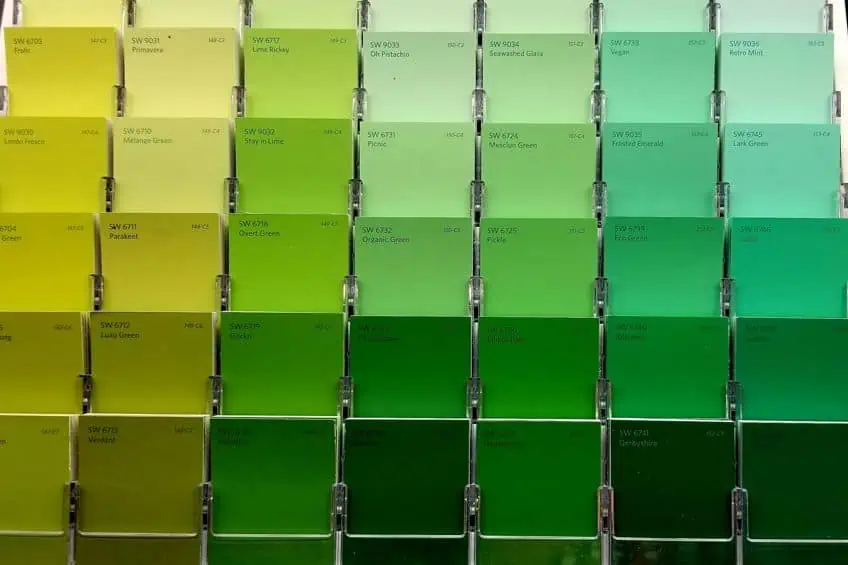 Зеленые оттенки краски