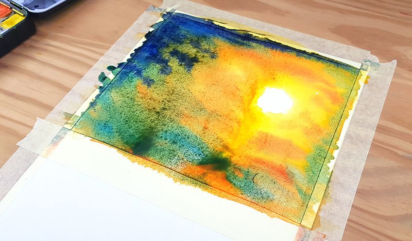 Sunset Watercolor Art