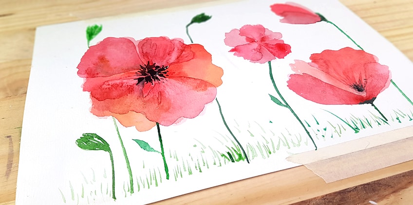 Fun Watercolor Poppy