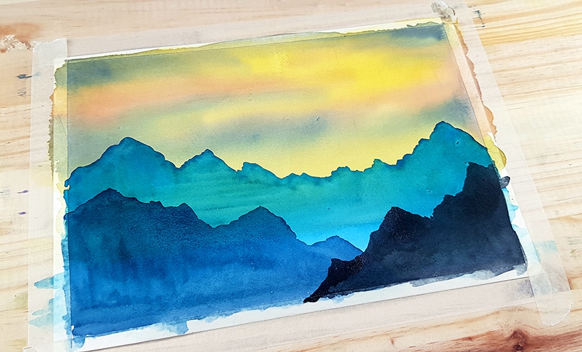 Beginner Watercolor Mountains