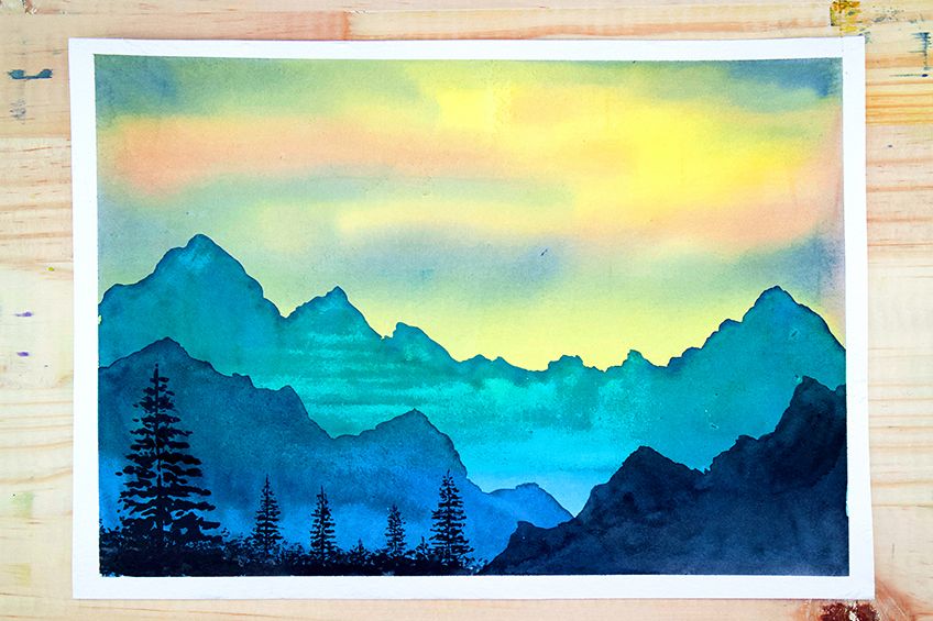 How to Paint Mountains with Watercolor