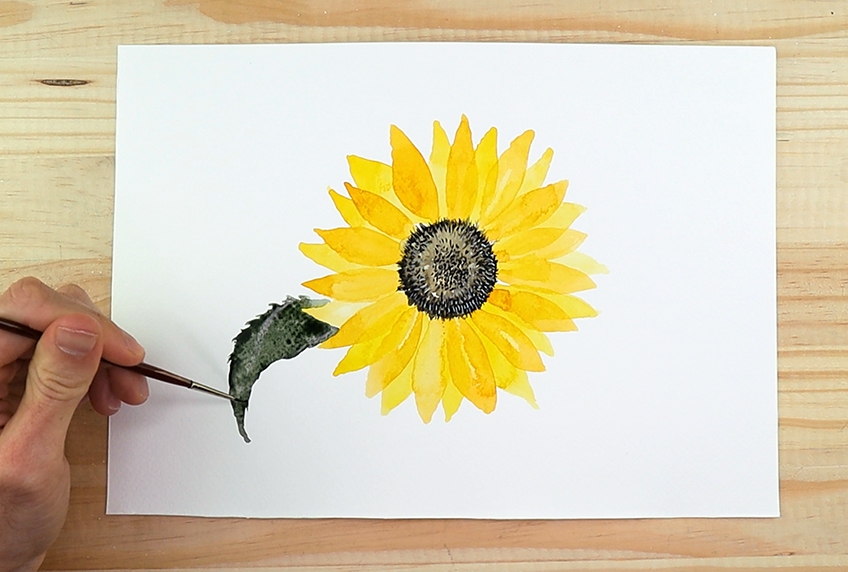 How to Paint a Sunflower Leaf