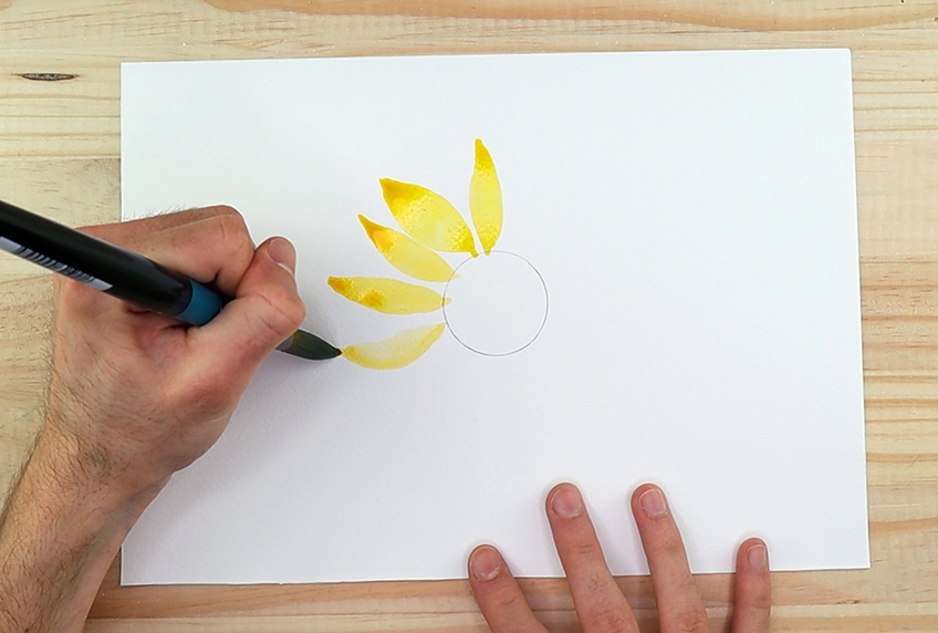 How to Paint a Sunflower Petal