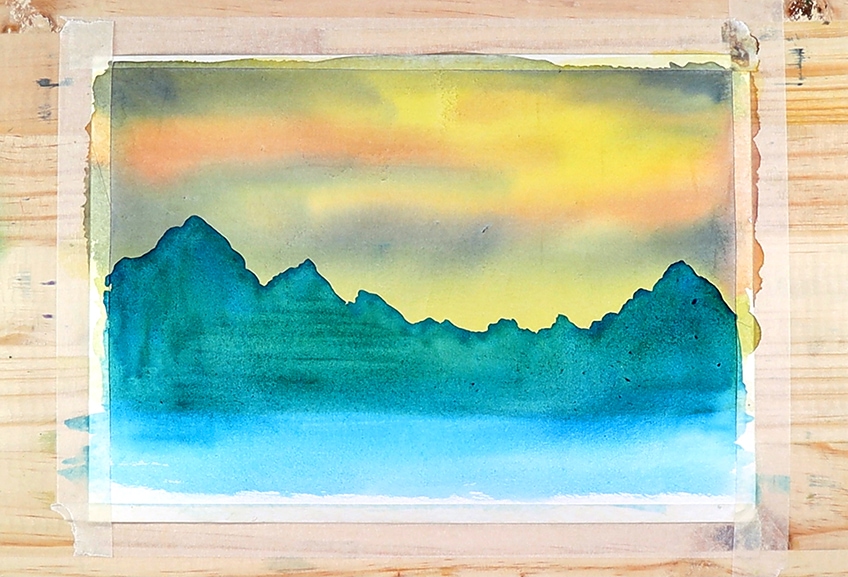 Mountain Watercolor Painting