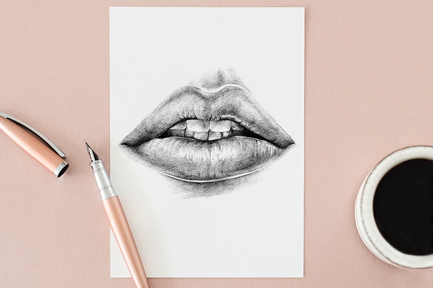 Fertige Lippen Zeichnung