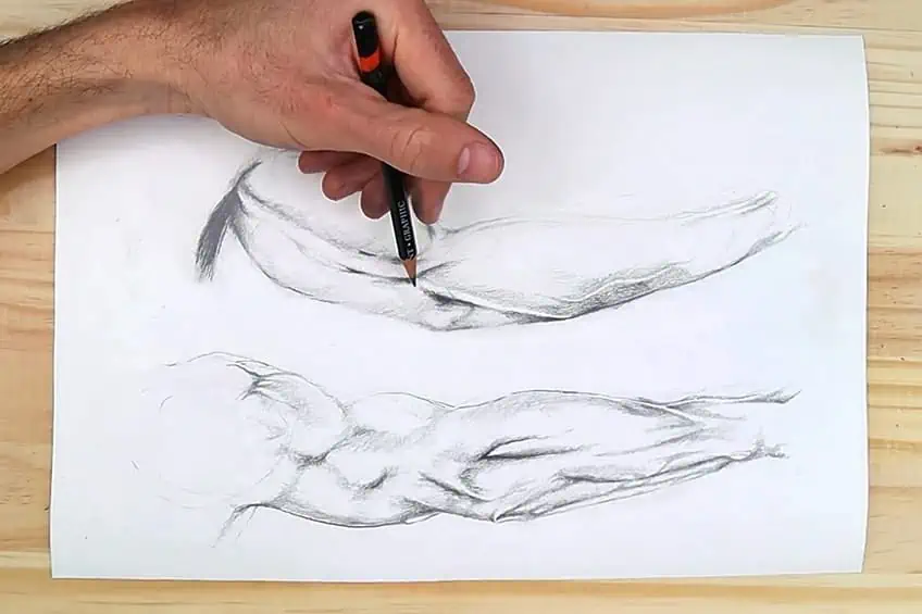Рисунок мужской руки 8b