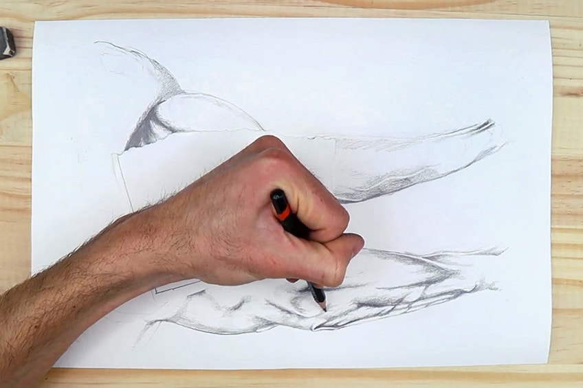 Рисунок мужской руки 9b