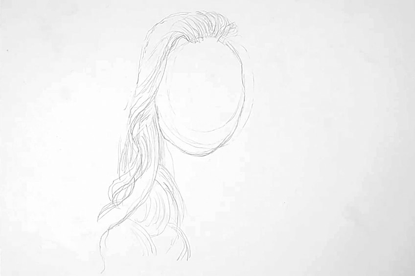 Realistic Hair Drawing 1b