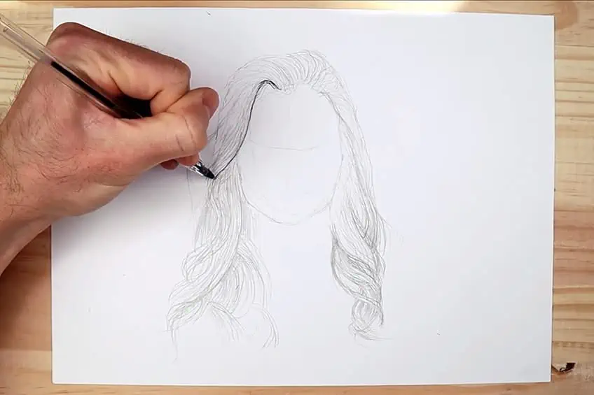 Realistic Hair Drawing 1e