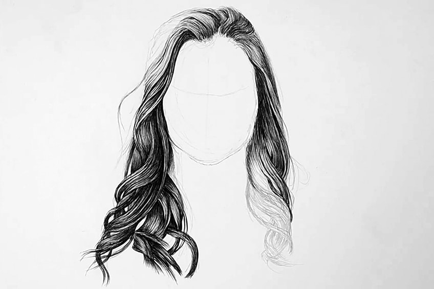 Realistic Hair Drawing 3c