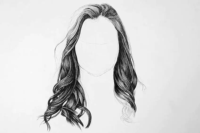 Realistic Hair Drawing 3d