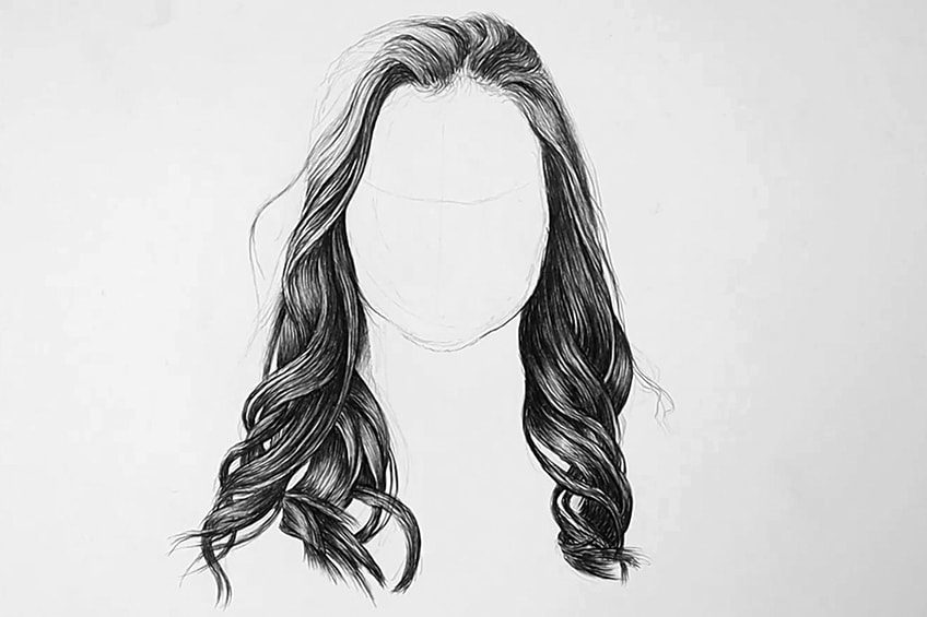 Realistic Hair Drawing 4