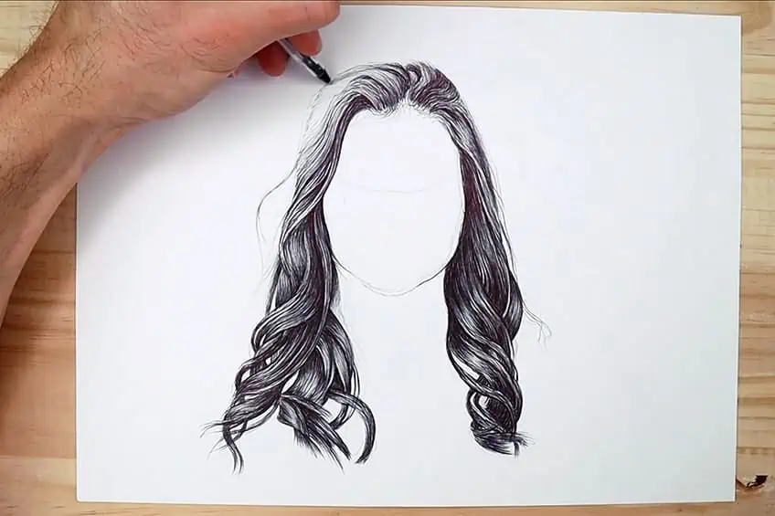 Realistic Hair Drawing 4b