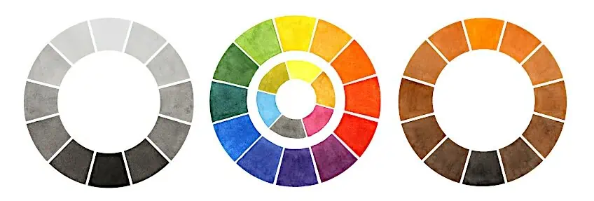 Color Wheel with Gray and Brown