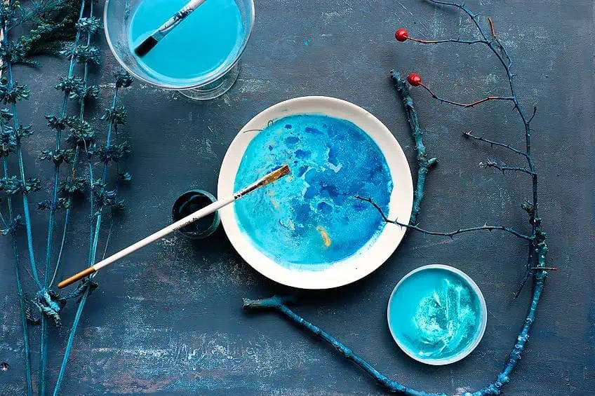 Смешивание краски Aqua Blue
