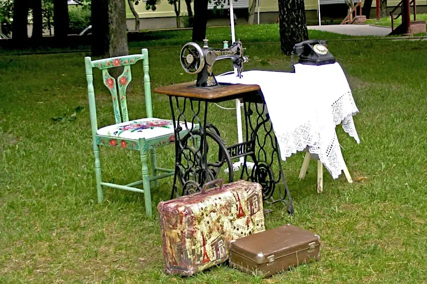 Decoupage Chair and Suitcase