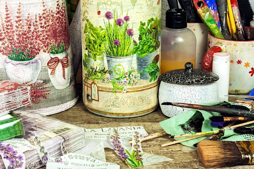 Decoupage Vase at Home Craft