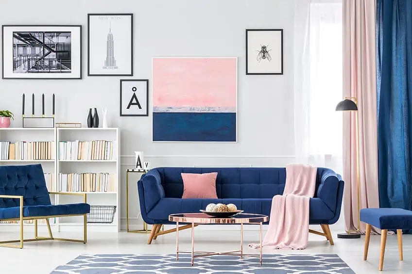 cobalt blue color livingroom