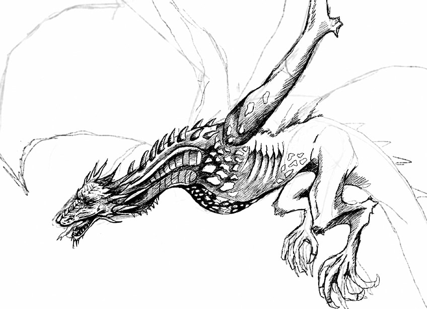 how to draw japanese dragon scales