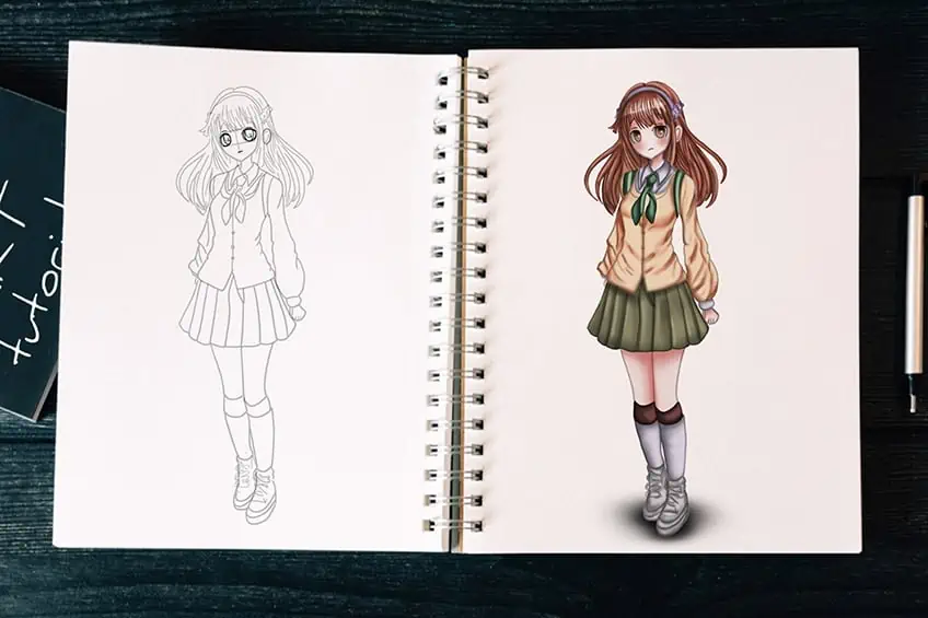 Рисование аниме девушки