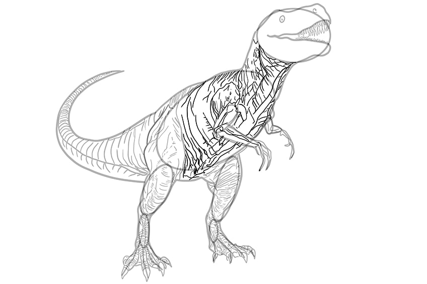 Рисунок динозавра 17
