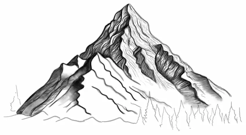 Как нарисовать горы 11
