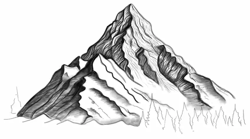 Как нарисовать горы 12