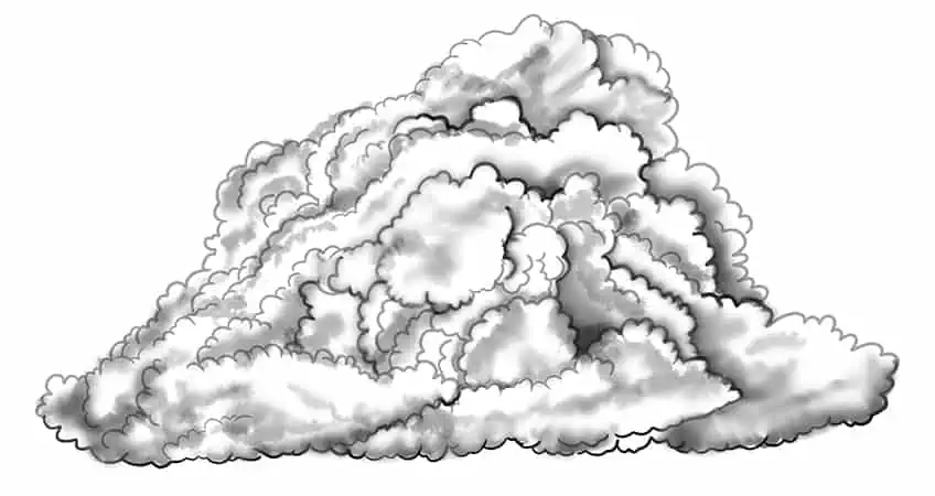 Как нарисовать реалистичные облака 08