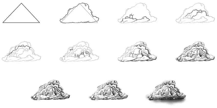 How to Draw Realistic Clouds Collage