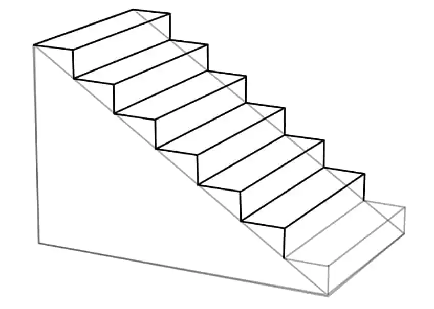Как нарисовать лестницу 05