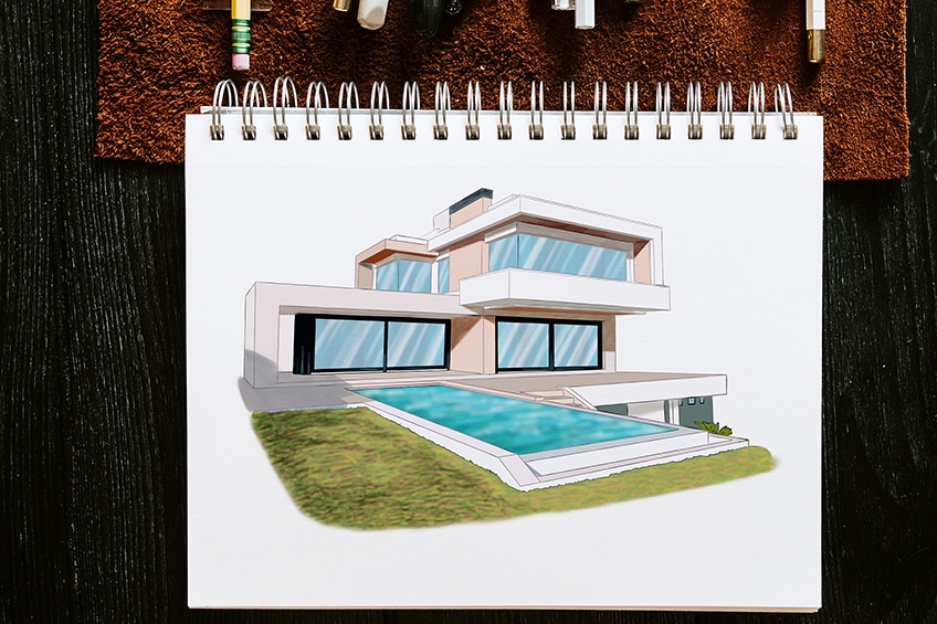 Beautiful house building isolated icon Royalty Free Vector-saigonsouth.com.vn