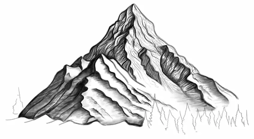 Как нарисовать гору 13