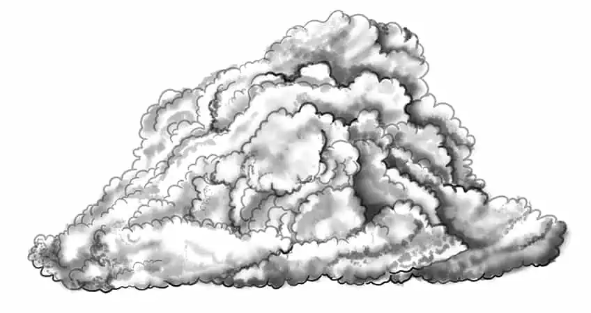 Реалистичный рисунок облаков 09