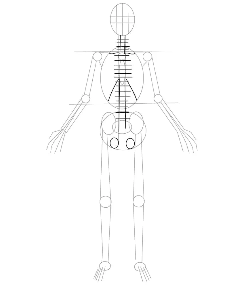Skelett Zeichnung 05