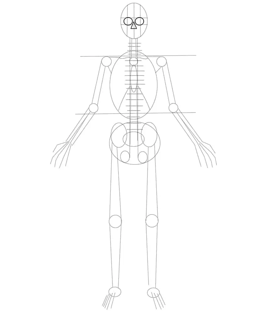 Skelett Zeichnung 06