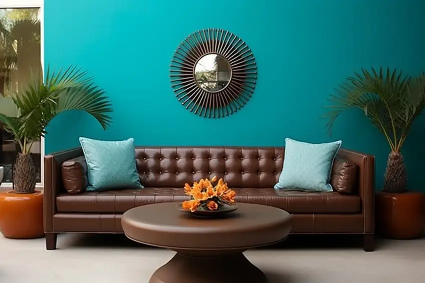 brown and turquoise
