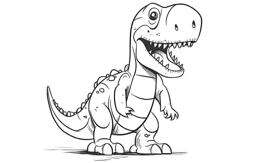 comic dinosaur coloring page 02