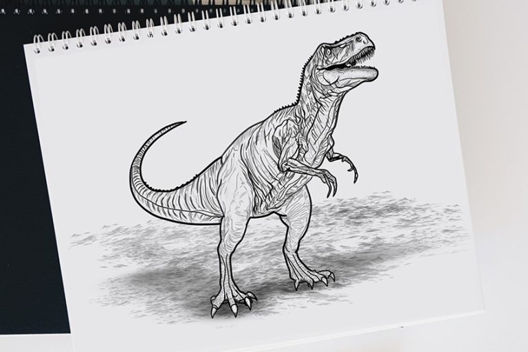 Como dibujar un dinosaurio – Crea un boceto de dinosaurio feroz