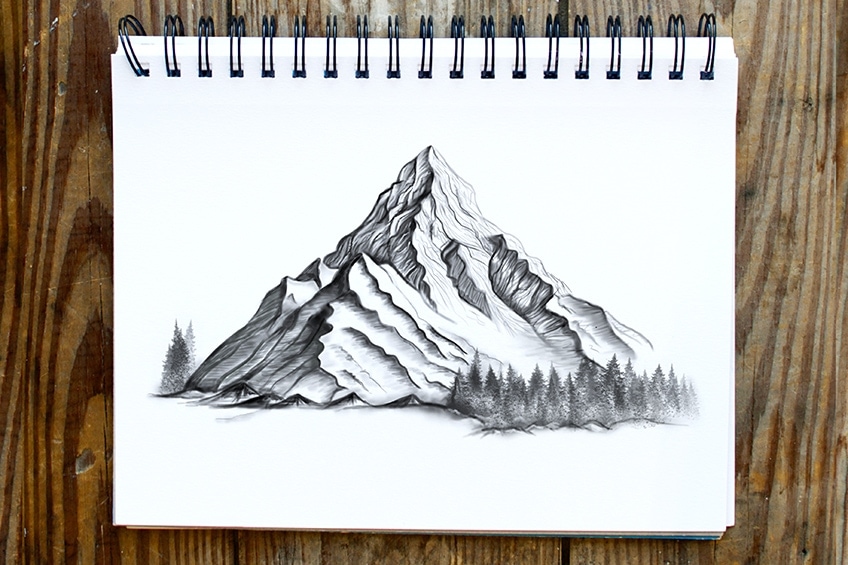 cómo dibujar una montaña