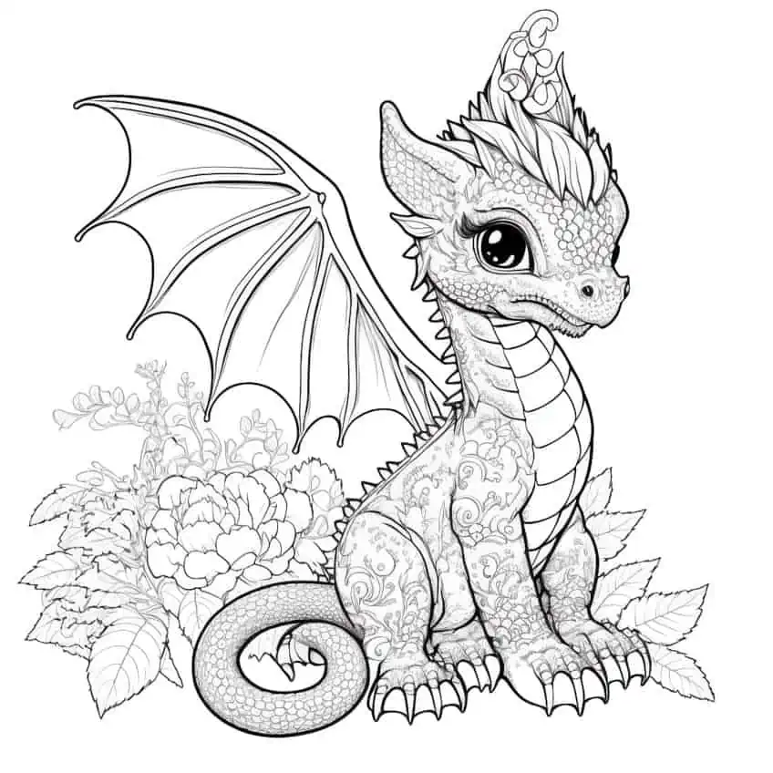dragon coloring page 02