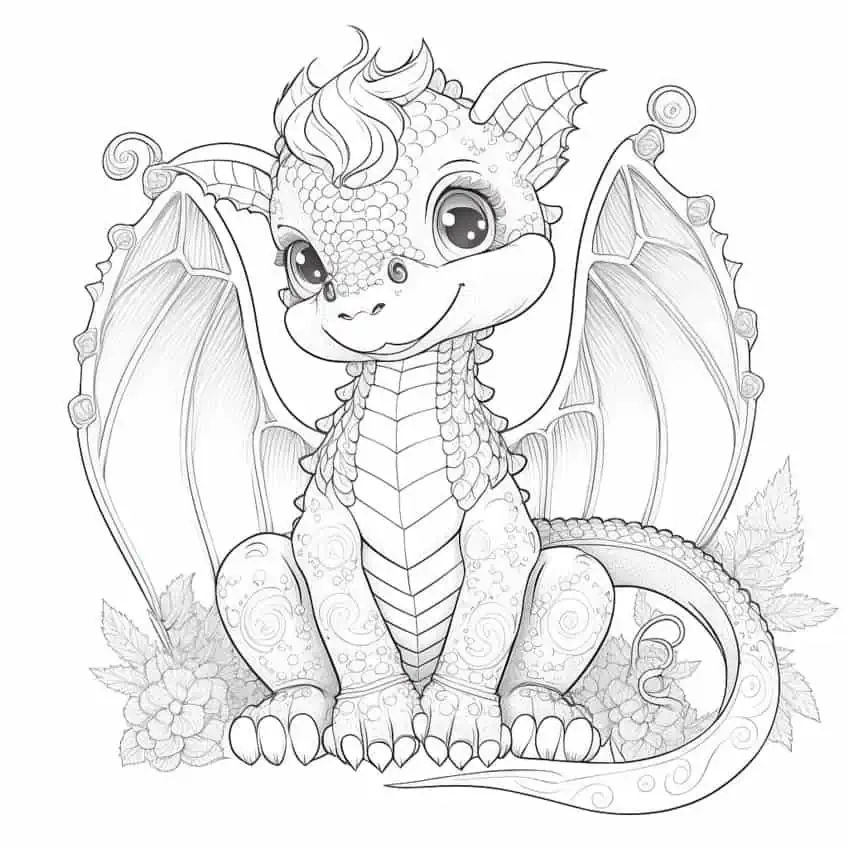 dragon coloring page 10