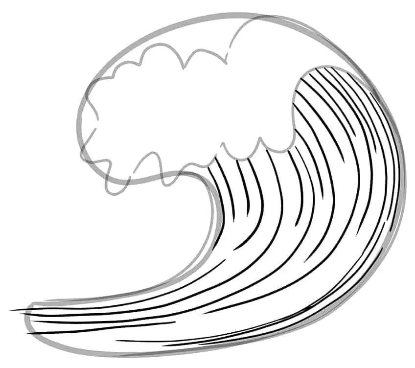 Premium Vector | Sea wave hand drawn sketch nautical element vector  illustration