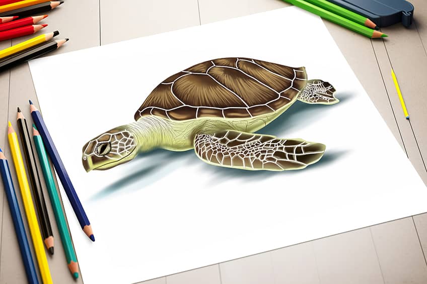 Рисунок морской черепахи