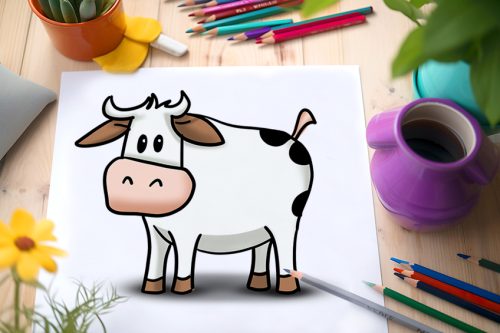 Comment dessiner une vache - Crée un dessin de vache