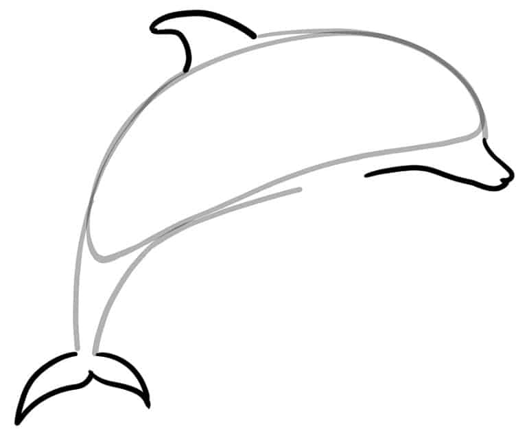  Delfin zeichnen - Erstelle eine anmutige Delfin-Zeichnung Illustration 