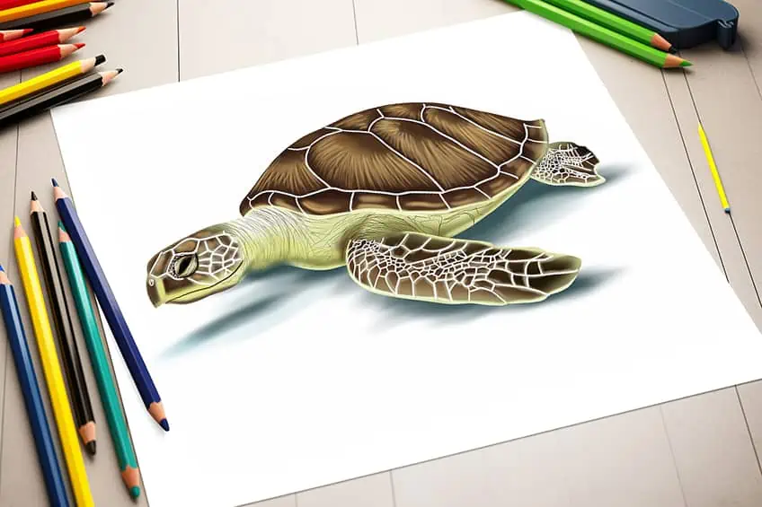 como dibujar una tortuga