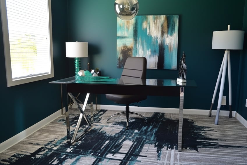 teal and charcoal gray