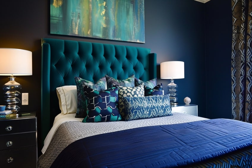 teal and navy blue
